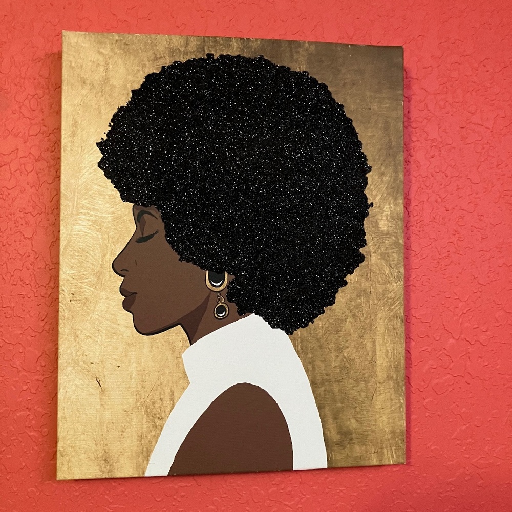 African American  women painting